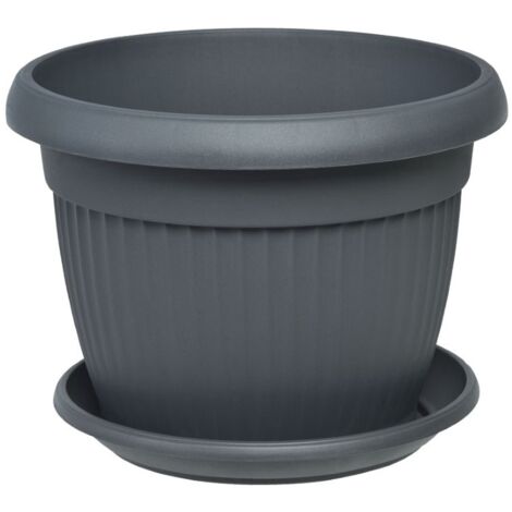 VASO TERRA GIARDINO 55 ANTRACITE SENZA SOTTOVASO SET 2 PEZZI- ARCA