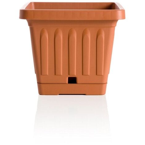 vaso terra quadrato cm. 30 terracotta