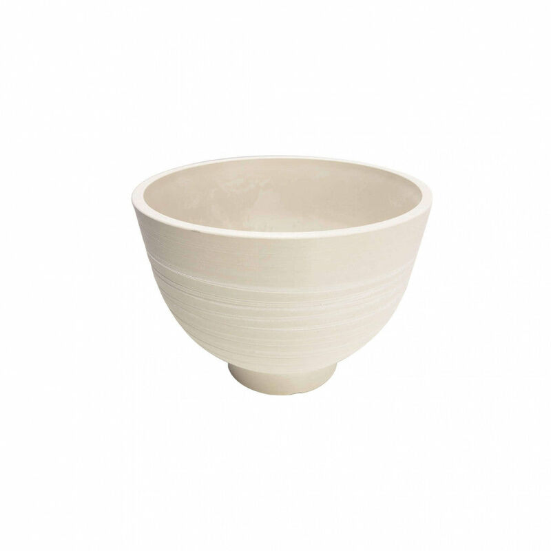 Vaso tondo a ciotola da giardino in fibra di argilla 13x13x12 cm Buganvillee - White