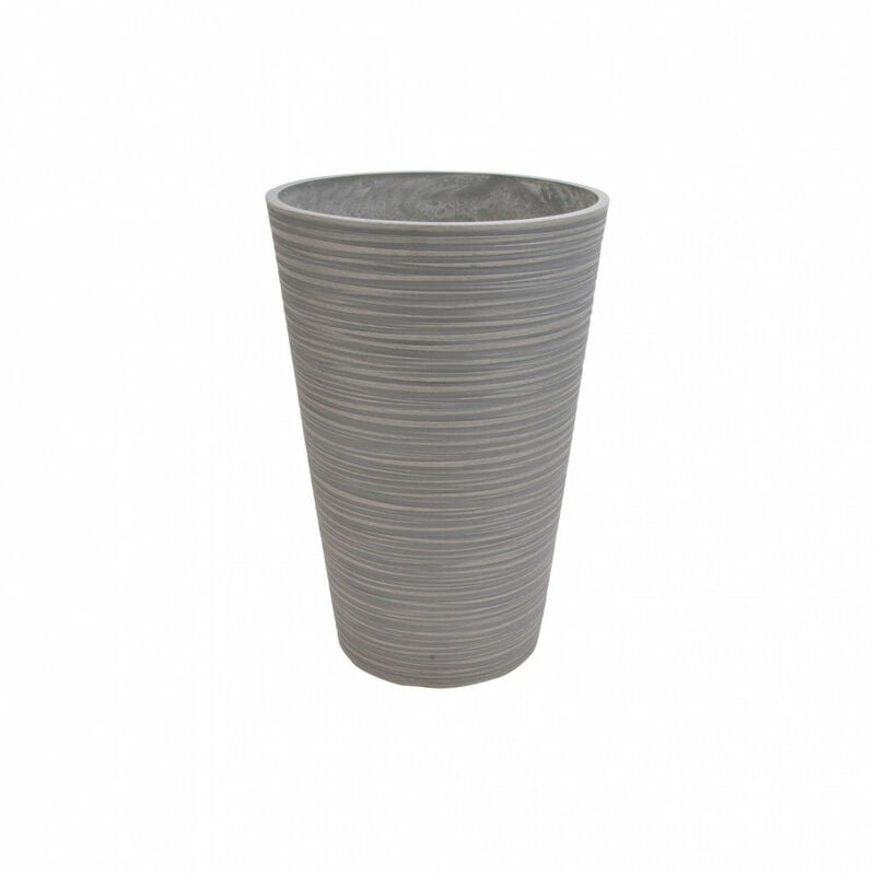 Vaso tondo alto grande da giardino in fibra di argilla Ø41x60 cm Zinnia - Black