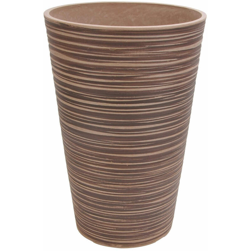 Vaso tondo alto grande da giardino in fibra di argilla Ø41x60 cm Zinnia - BurlyWood