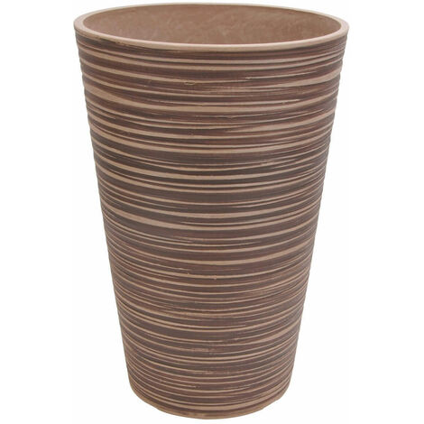 Vaso tondo alto grande da giardino in fibra di argilla Ø41x60 cm Zinnia -  BurlyWood