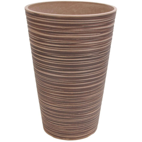 Vaso tondo alto grande da giardino in fibra di argilla Ø41x60 cm Zinnia -  White