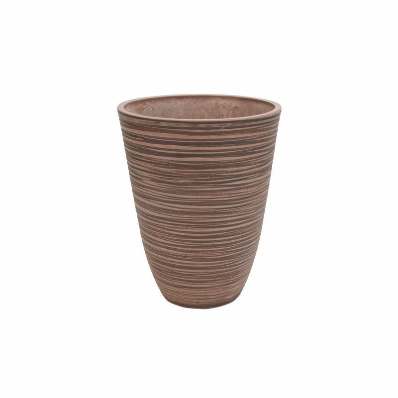 Vaso tondo da esterno giardino in fibra di argilla Ø29x36 cm Primula - Tan