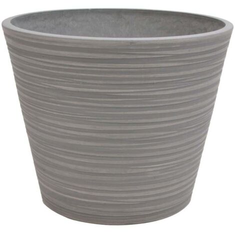 Vaso tondo da esterno giardino in fibra di argilla Ø41x33,3 cm Echium -  Black