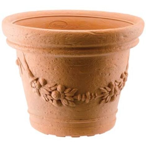 DIMARTINO Vaso tondo elios pottery collection gdm resina terracotta cm 35 h.cm 28 Di martino