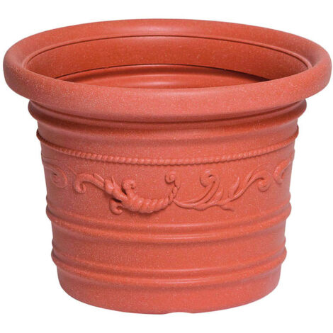 Vaso Fioriera Dona In Polipropilene – Colore Terracotta, Diametro 40 Cm, Resistente Alle Intemperie - 2