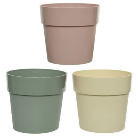 VASO TONDO IN PLASTICA D.16XH15CM ASSORTITO