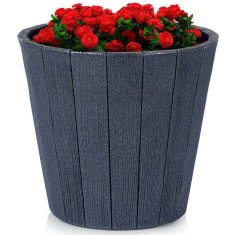 Vaso tondo in plastica PE color antracite, per interno ed esterno