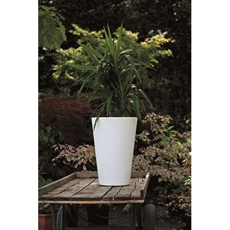 Vaso tondo in resina Lilium 75 cm. Bianco
