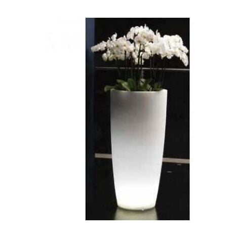 Vaso tondo luminoso per fiori ghiaccio lamp design cm 40x90h arredo giardino