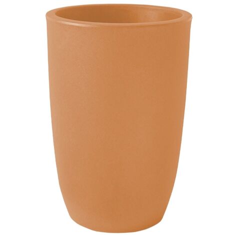 Vaso tondo "Meti" in plastica da esterno per piante e fiori -30 cm / Bronzo