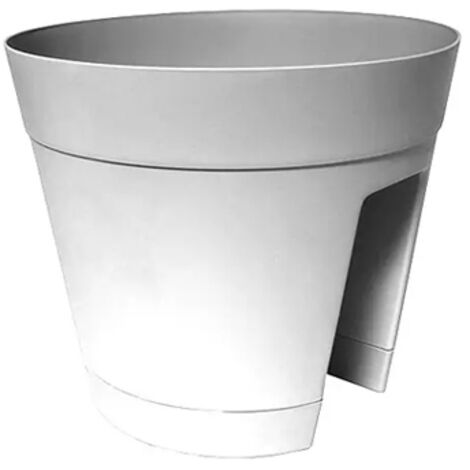 Vaso tondo per ringhiera Telcom Regina ø30 cm bianco