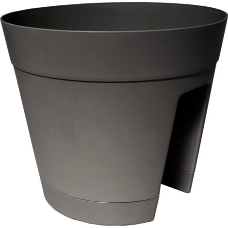 Vaso tondo per ringhiera Telcom Regina ø30 cm grigio