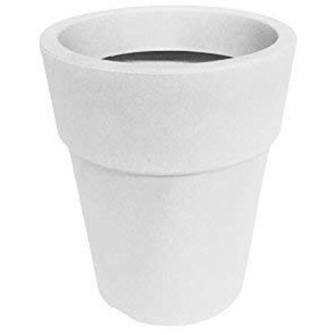 Vaso tondo resina ARES cm. 20 BIANCO
