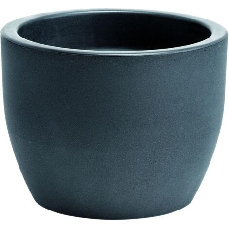 Vaso tondo resina HERA cm. 40 ANTRACITE