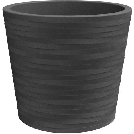 Vaso tondo resina HERMES ELEGANCE cm. 30 ANTRACITE