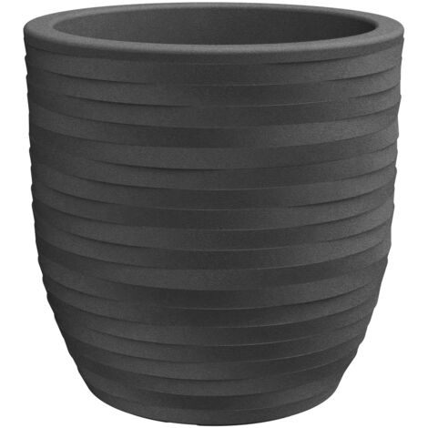Vaso tondo resina RHEA ELEGANCE cm. 30 ANTRACITE