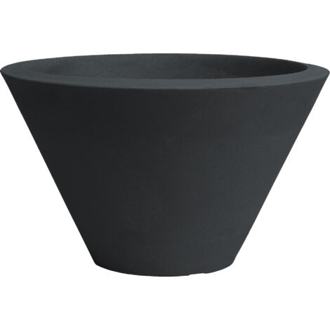 Vaso tondo svasato resina CHIRON cm. 60 ANTRACITE