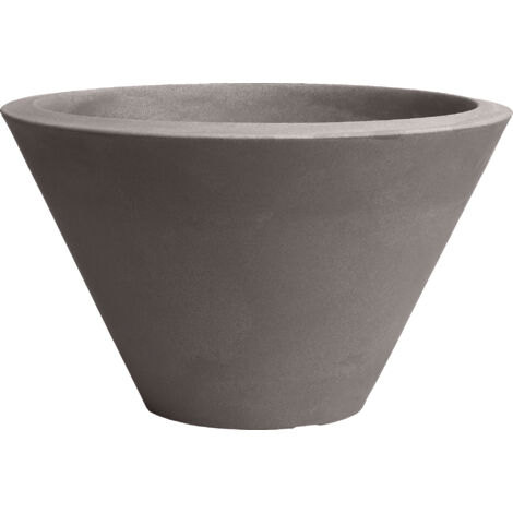 Vaso tondo svasato resina CHIRON cm. 60 CENERE