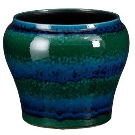 Vaso tondo Troy blu  21x25 cm