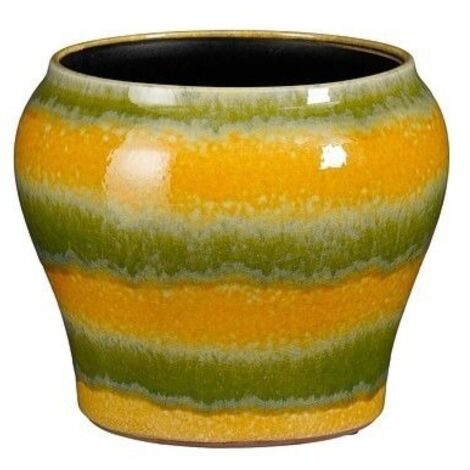 Vaso tondo Troy giallo  21x25 cm
