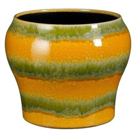 Vaso tondo Troy giallo 24x29 cm