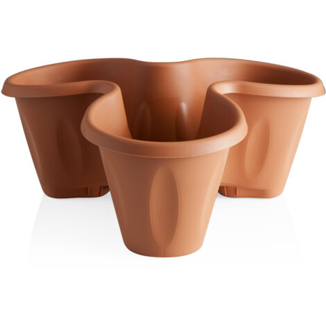 AC-DECO VASO TRIFOGLIO 40X16 CM COLORE TERRACOTTA 6 LT
