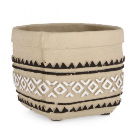Vaso uruguay rettangolare bianco nero -15.5x15x13.5h
