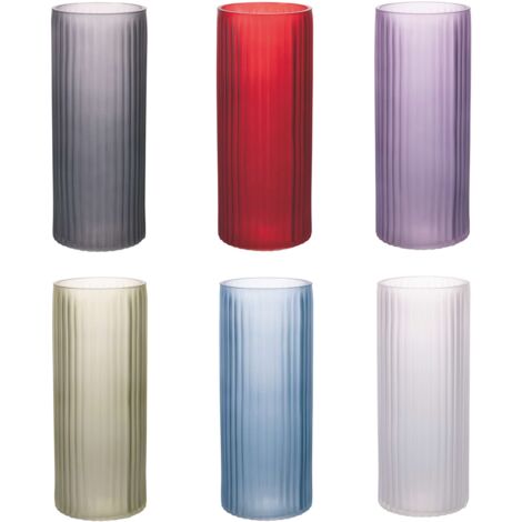 VASO VETRO 12X29CM 6 COLORI ASSORTITI