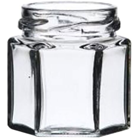 'VASO VETRO ''BOCCACCIO'' PER ALIMENTI TIPO ''ESAGONALE 45 ml - imbocc. Ø 43 mm Q.TA 85' 45 ml - imbocc. Ø 43 mm
