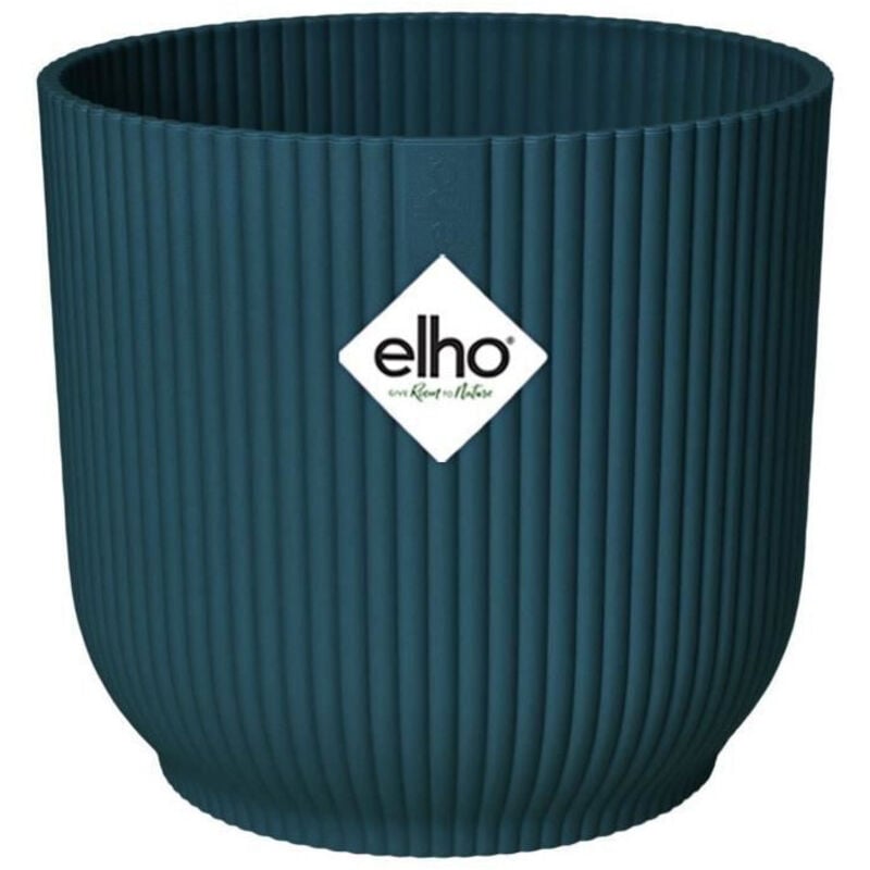 Pot De Fleurs Rond VIBES - Plastique - Ø22 - Bleu Foncé