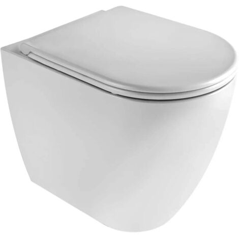Vaso wc a terra filo parete in ceramica bianca serie comoda vaso filoparete - con sistema easy clean AZZURRA