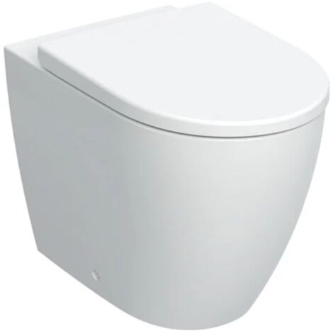 Vaso wc a terra filo parete in ceramica bianca serie icon con sedile e sistema rimfree GEBERIT
