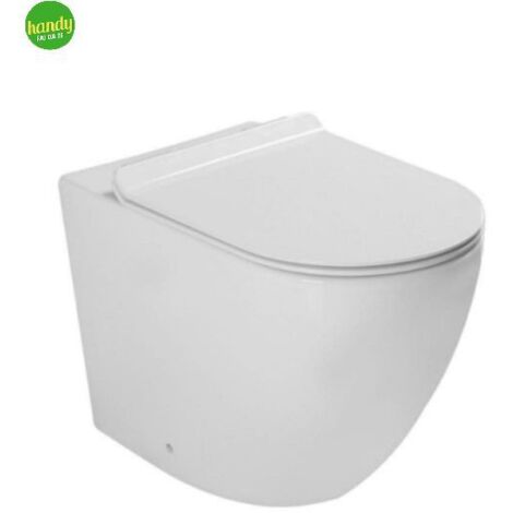 Vaso wc a terra filo parete in ceramica bianca serie nubes rimfree con sistema tornado flush BARBOTTINA