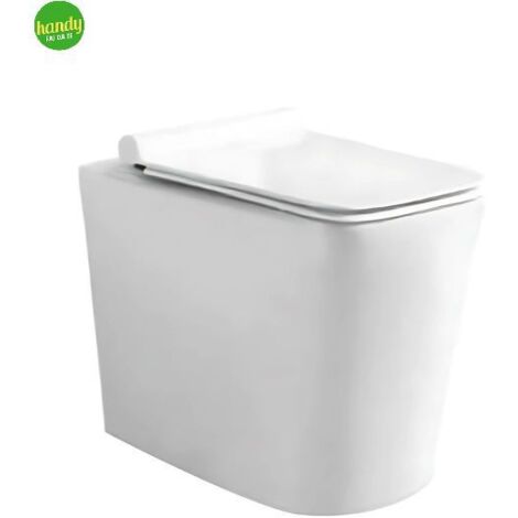Vaso wc a terra filo parete in ceramica bianca serie pluma con sistema rimfree BARBOTTINA