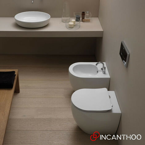 Vaso Wc a Terra LIKE Filo Muro - Sistema di Scarico Smart Clean - Chiusura Vaso Soft Close Ammortizzata