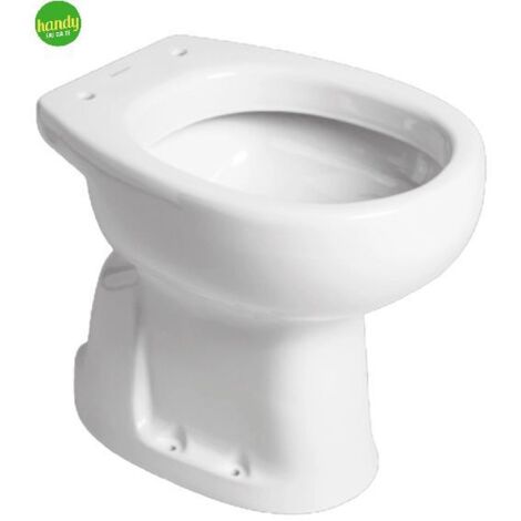 Vaso wc a terra per anziani con scarico a pavimento in ceramica bianca AMBRA WATER