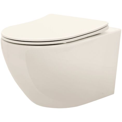 VASO WC SOSPESO REA CARLO MINI RIMLESS BEIGE
