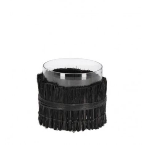 Vaso "zhob" cilindrico nero prodotto fatto a mano -Ø10x10h