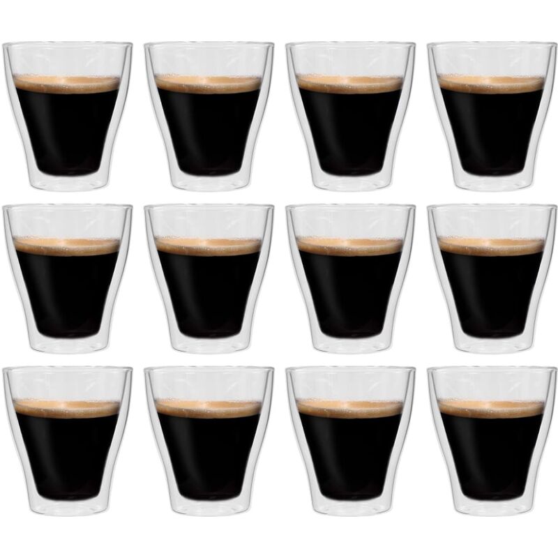 

Vasos cristal termico doble pared cafe con leche 12 uds 280ml