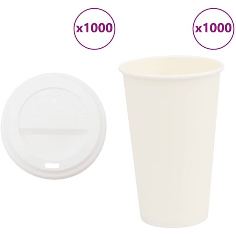 Vasos de café de papel con tapa 1000 uds 16oz 400ml
