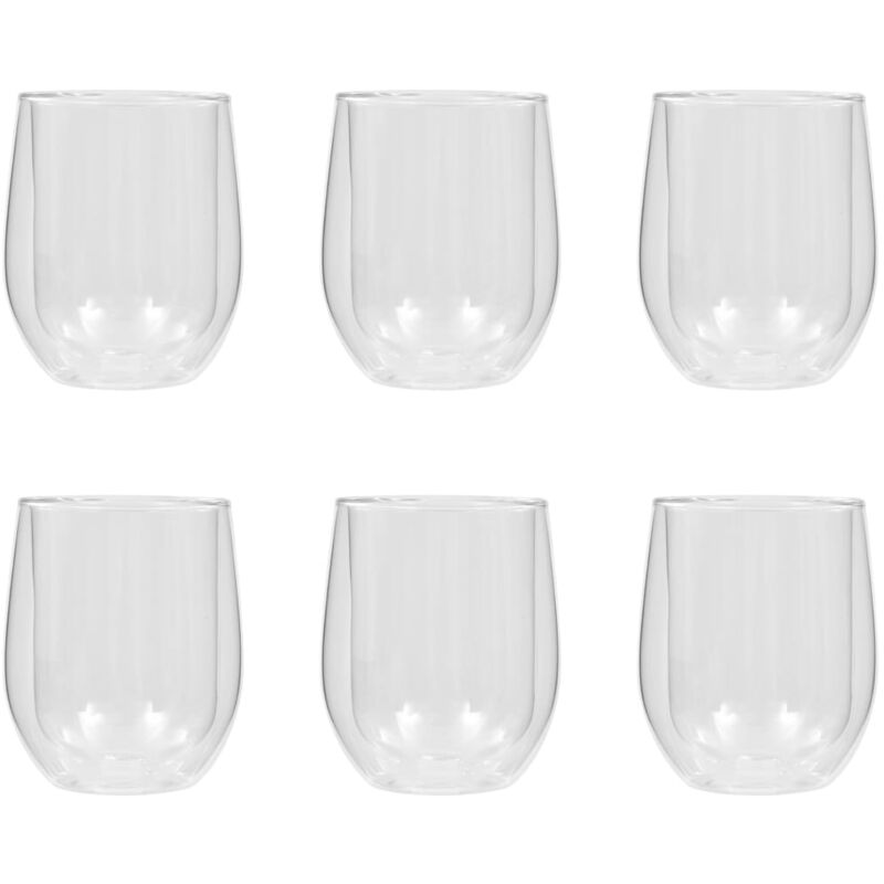 

Vasos de Cristal Térmico Doble Pared para Té 320 ml 6 Unidades - Transparente - Vidaxl