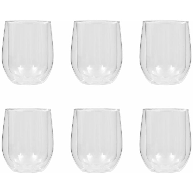 

Happyshopping - Vasos de cristal termico doble pared para te 6 uds 320 ml