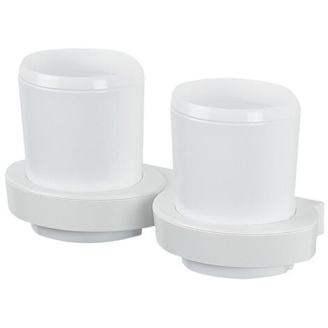 Vasos dobles para fijar ABS y PP LIMÓN Blanco Spirella