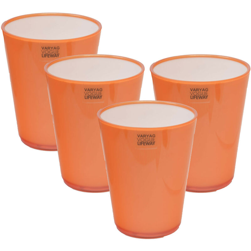 

Vasos Plástico Duro Reutilizable Colores Opalinos, Set 4 Vasos ALTA CALIDAD para Fiestas, Acampada, Picnic, etc. A elegir 40cl . Color - Naranja