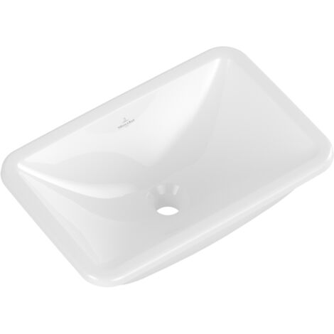 Vasque 60 x 40,5 rectangle à poser VILLEROY ET BOCH Loop & Friends TitanCeram blanche sans trop plein