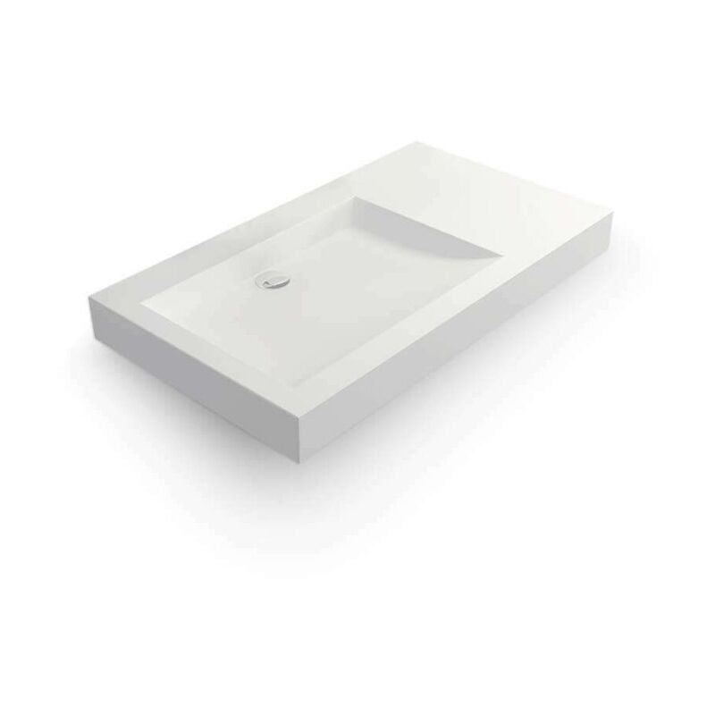 

Lavabo de 80 cm para colgar o colocar, en Solid surface - Passoa II