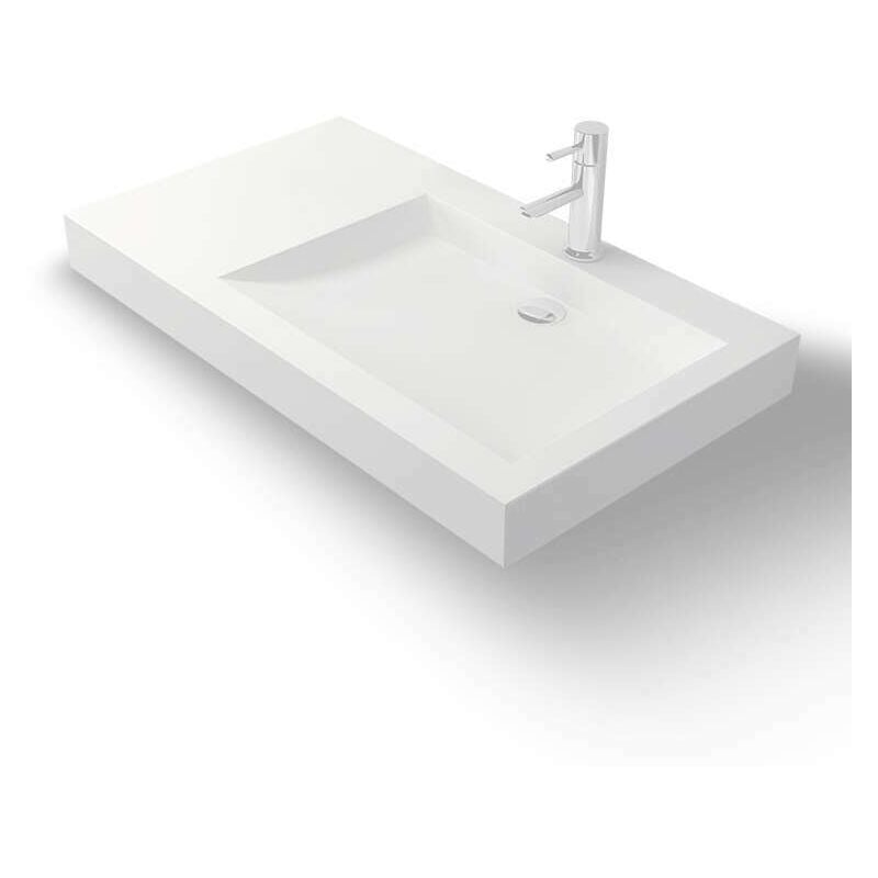 

Lavabo de pared o suspendido de 80 cm, en Solid surface - Passoa D