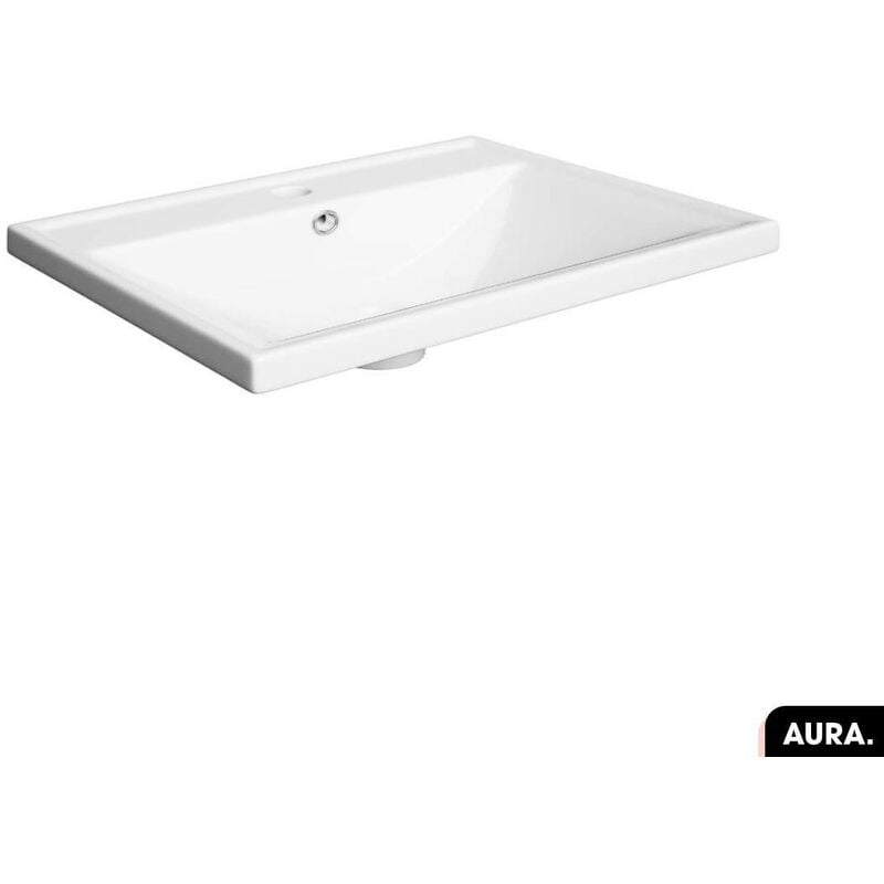 Otitec - Vasque à encastrer avec siphon offert aura Blanc 81 × 5 × 40